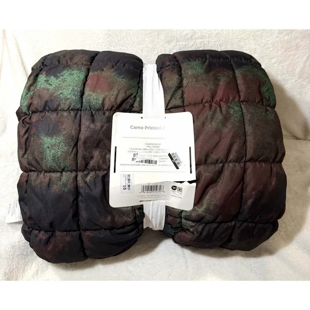 Seek Full/Queen Puffer Square Comforter Lightweight Modern Bedding